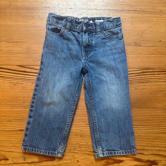 OshKosh B'gosh medium wash wide leg adjustable classic fit jeans SIZE 18M - Picture 1 of 4